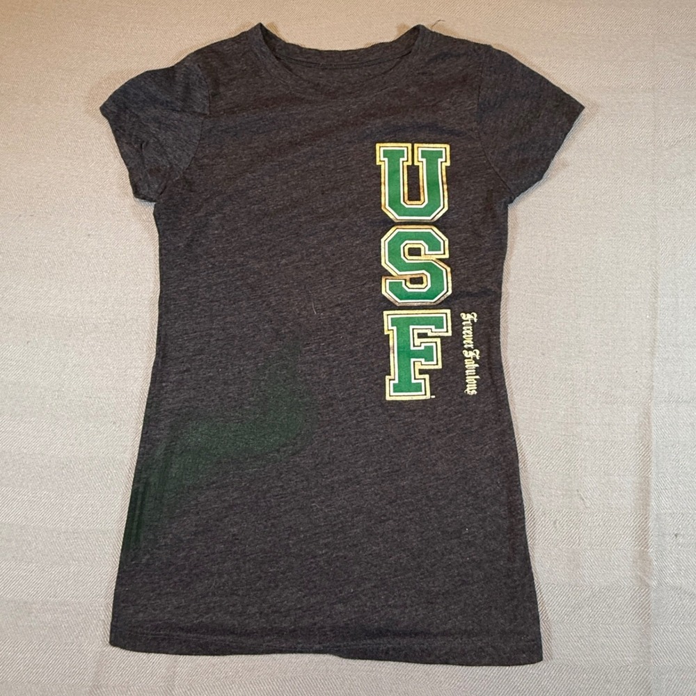 Jones & Mitchell USF Bulls T-Shirt Womens Small Gray Heather Short Sleeve 2265